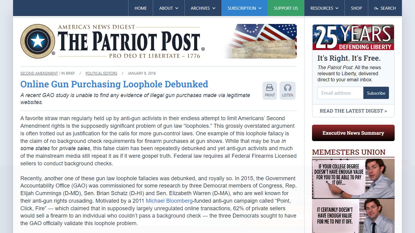 Online Gun Purchasing Loophole Debunked - The Patriot Post